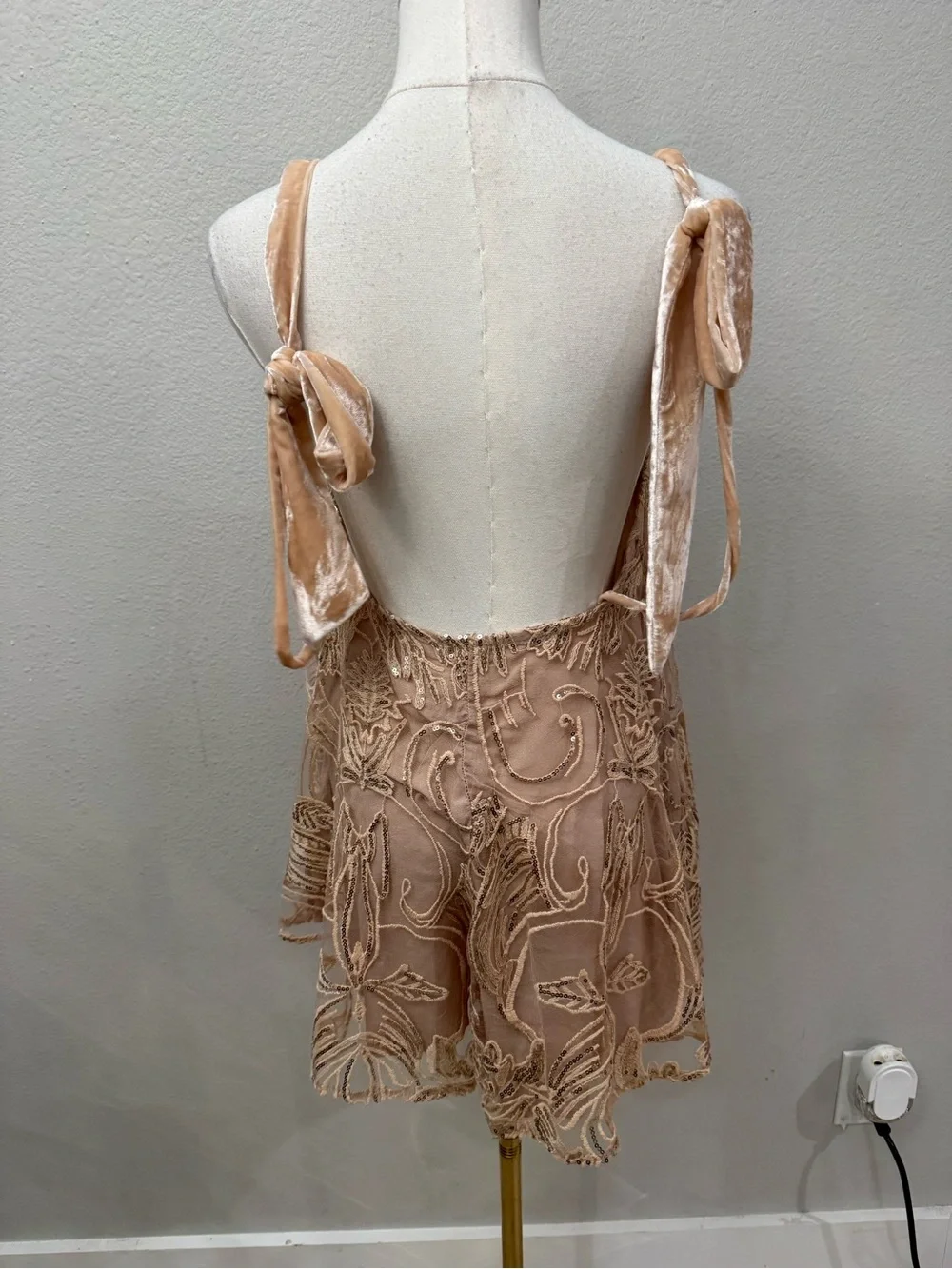 Free People Blush Pink Lace Romper